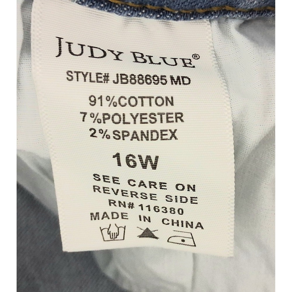 Judy Blue Jeans Women's Size 16W Star & Stripes Flare Denim Patriotic USA Preown - Picture 5 of 15